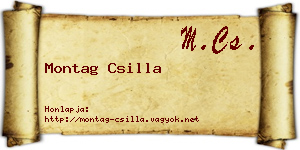 Montag Csilla névjegykártya